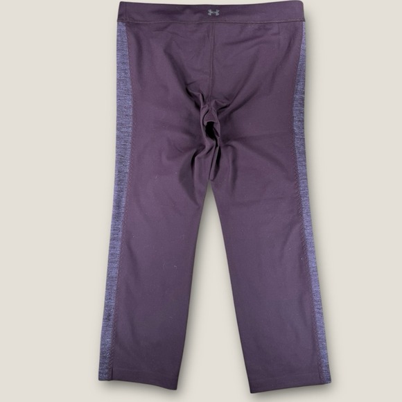 Under Armour AllSeasonGear Capri Leggings Purple Space Dye Side Stripe Large - Picture 8 of 8